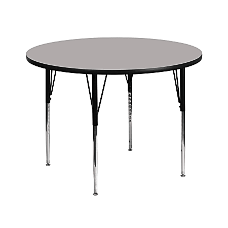 Flash Furniture 42'' Round HP Laminate Activity Table With Standard Height-Adjustable Legs, Gray