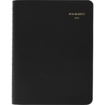 2025 AT-A-GLANCE® 4-Person Daily Appointment Book, 8" x 11", Black, January To December, 7082205
