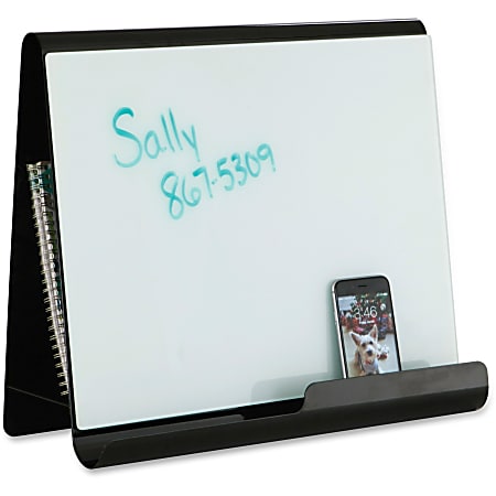 Safco® Wave Desktop Non-Magnetic Dry-Erase Whiteboard Holder, 17" x 14 12/16", Steel Frame With Black Finish