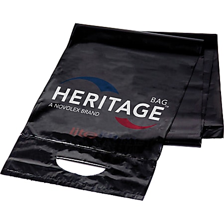 Heritage Litelift 1.3 mil Can Liners, 32 Gallons, 33" x 44", Black, 20 Bags Per Roll, Case Of 5 Rolls