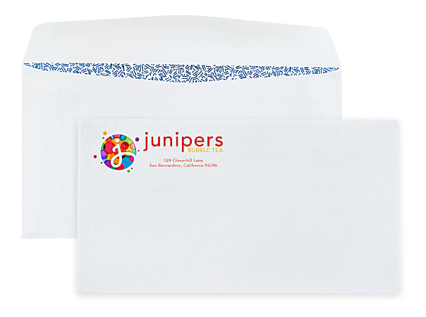 Gummed Seal, Security Business Envelopes, 3-5/8" x