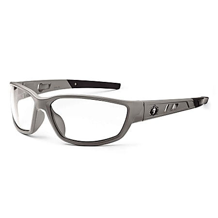 Ergodyne Skullerz® Safety Glasses, Kvasir, Matte Gray Frame, Clear Lens