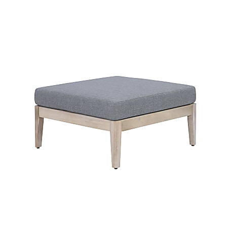 Linon Briardale Outdoor Ottoman, Natural/Gray