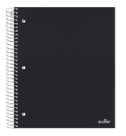 Office Depot® Brand Stellar Poly Notebook, 8-1/2" x 11", 3 Subject, College Ruled, 150 Sheets, Black