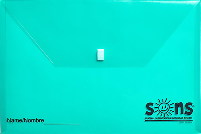 SONS System Envelopes, 11" x 11", Velcro Closure, Green