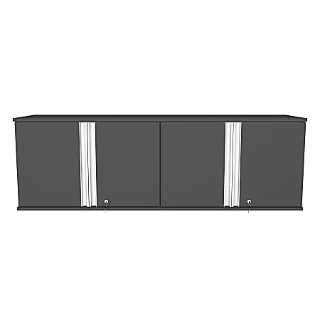 Inval Ordnung 56"W Wall-Mounted Garage Storage Cabinet, Gray/Aluminum