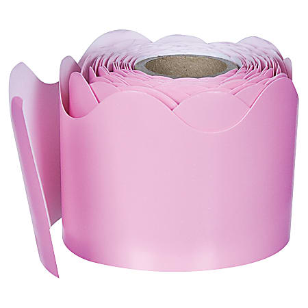 Carson Dellosa Education Plain Continuous-roll Scalloped Border - (Scalloped) Shape - 2" Height x 2.25" Width x 432" Length - Pink - 1 Roll