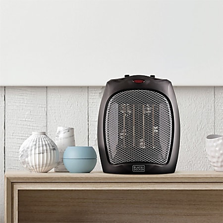 Black Decker BHDC500B46 1500 Watt Desktop Ceramic Heater Black Ceramic  Electric Electric 4 x Heat Settings 1500 W Desktop Black - Office Depot