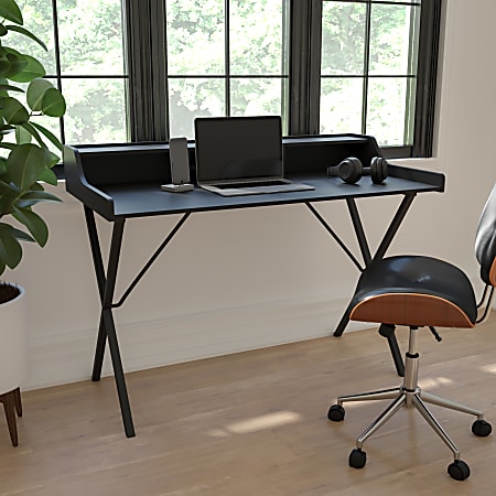 Flash Furniture Computer Desk With Top Shelf, Black