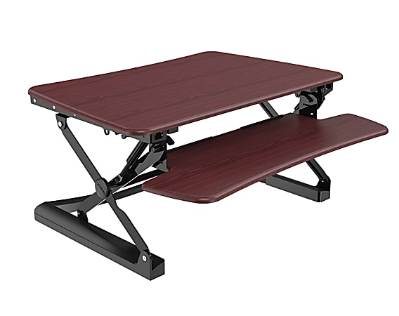 FlexiSpot M2 Height-Adjustable Standing Desk Risers With Removable Keyboard Trays, River Walnut