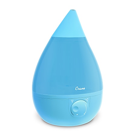 Crane Drop Ultrasonic Cool Mist Humidifier, 8 5/8"H x 8 5/8"W x 13 3/8"D, Aqua