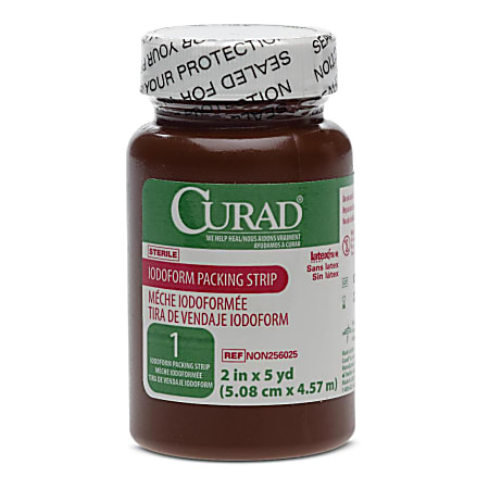 CURAD® Sterile Iodoform Packing Strips, 2" x 5 Yd., White, Pack Of 12