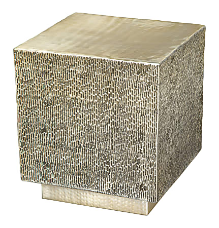 Zuo Modern Mono Aluminum Square End Table, 20-1/8&rdquo;H x 18-1/8&rdquo;W x 18-1/8&rdquo;D, Gold