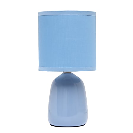 Simple Designs Thimble Base Table Lamp, 10-1/16"H, Sky Blue/Sky Blue