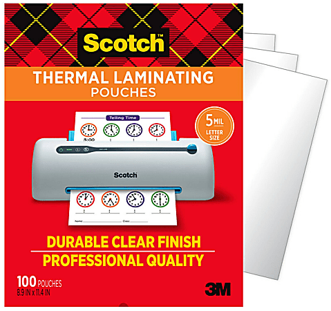 Scotch Thermal Laminating Pouches 5 mil. Fits Letter Size