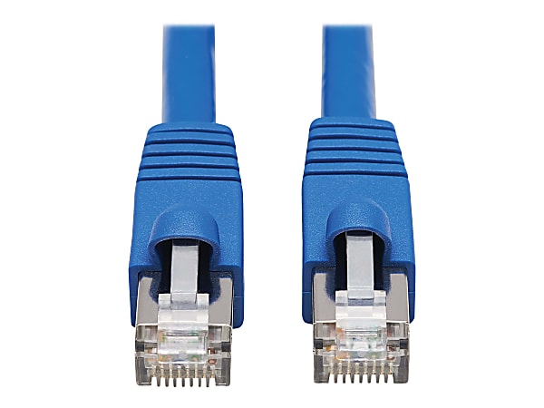Tripp Lite Cat6a Patch Cable F/UTP Snagless w/ PoE 10G CMR-LP Blue M/M 3ft - First End: 1 x RJ-45 Male Network - Second End: 1 x RJ-45 Male Network - 1.25 GB/s - Patch Cable - Shielding - Gold Plated Contact - Blue