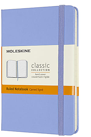Moleskine Classic Hard Cover Notebook, 3.5" X 5/5", Ruled, 192 Pages, Hydrangea Blue