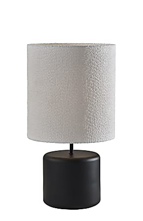 Adesso Tatum Tall Table Lamp, 28”H, White Shade/Black Base