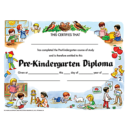 Hayes Diplomas, Pre-Kindergarten, 8 1/2" x 11", Multicolor, Pack Of 30 Diplomas