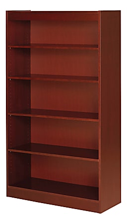 Lorell® Veneer Bookcase, 5-Shelf, 60"H, Cherry