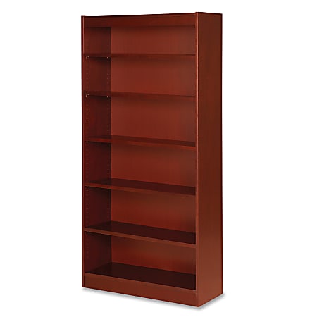 Lorell&reg; Veneer Modular Shelving Bookcase, 6-Shelf, 72"H x 36"W x 12"D, Cherry