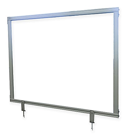 Ghent Desktop Protection Screen, 24" x 59", Clear/Silver Frame