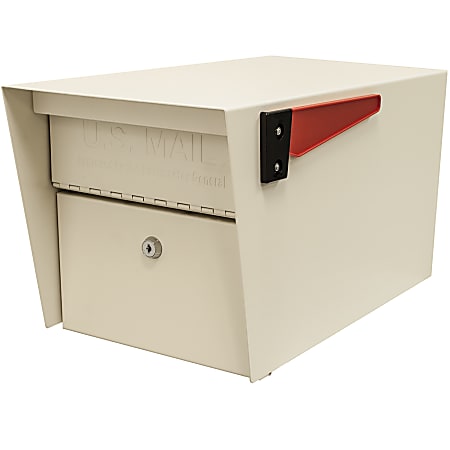 Mail Boss Mail Manager Locking Security Mailbox, 11-1/4"H x 10-3/4"W x 21"D, Off White