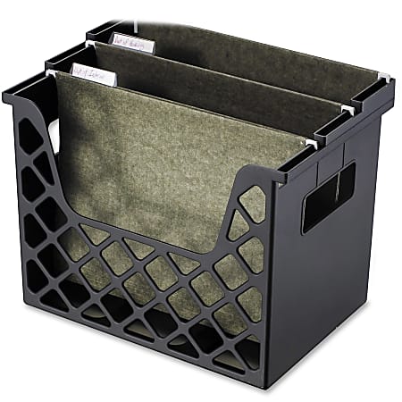 OIC Officemate Plastic Desktop File Organizer, 10.8"H x 13.3"W x 8.6"D, Black