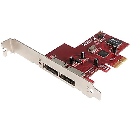 StarTech.com 2 Port PCI Express eSATA Controller Adapter Card - 2 x 7-pin Serial ATA/300 External SATA