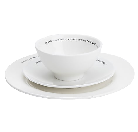 Mind Reader Religious 3-Piece Dinnerware Set, White
