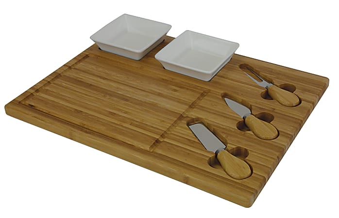 GNBI Cheeseboard Set, Bamboo/White
