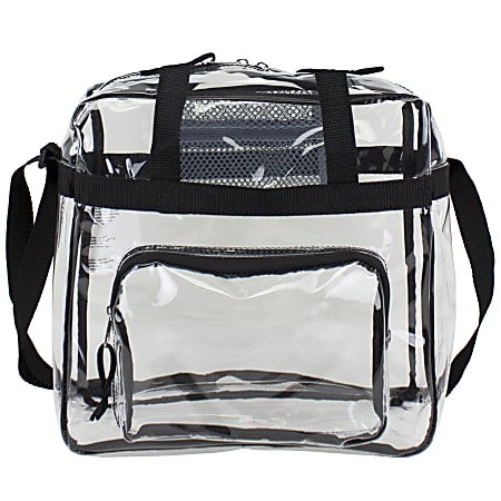 Eastsport Clear Stadium Tote Bag, 12"H x 12"W x 6"D, Black