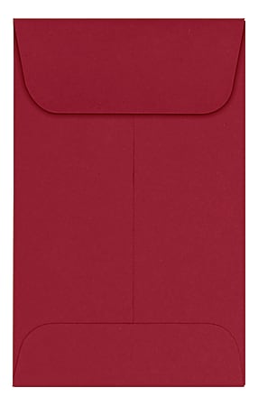 LUX Coin Envelopes, #1, Gummed Seal, Garnet, Pack Of 500