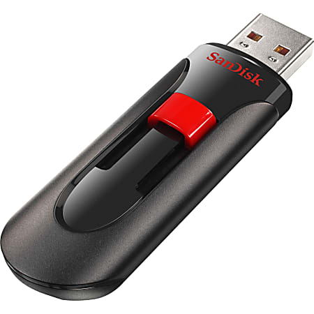 SanDisk Cruzer Glide™ USB 2.0 Flash Drive, 8GB, Black/Red