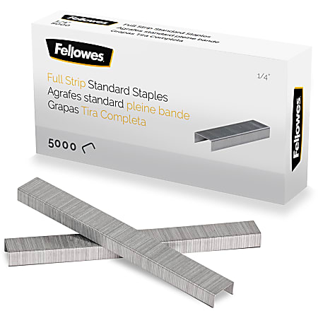 Fellowes Standard Full Strip Staples 14 5000 Staples Per Pack Box Of 5 ...
