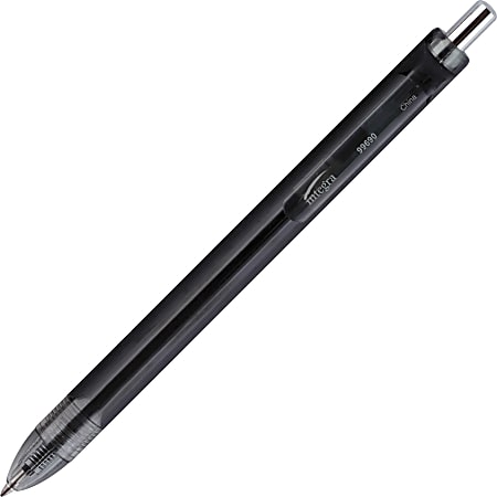 Integra Quick Dry Gel Ink Retractable Pen - 0.7 mm Pen Point Size - Black Gel-based Ink - 12 / Dozen