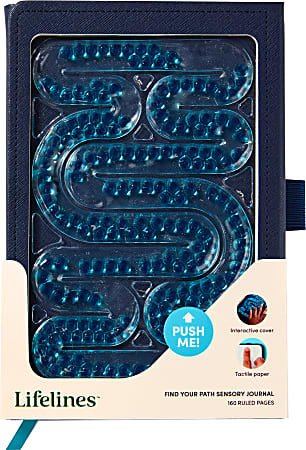 Lifelines Sensory Journal With Tactile Cover & Embossed Paper, 5-1/2" x 8-1/2", 160 Sheets, Find Your Path