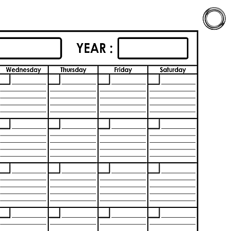 SwiftGlimpse Erasable Yearly Wall Calendar Planner 48 x 72 BlackWhite