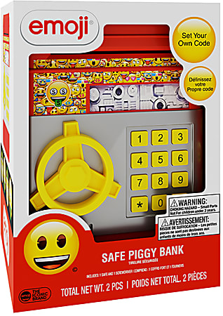 EMOJI Safe Bank Toy, 7-13/16” x 5-7/16”, Orange