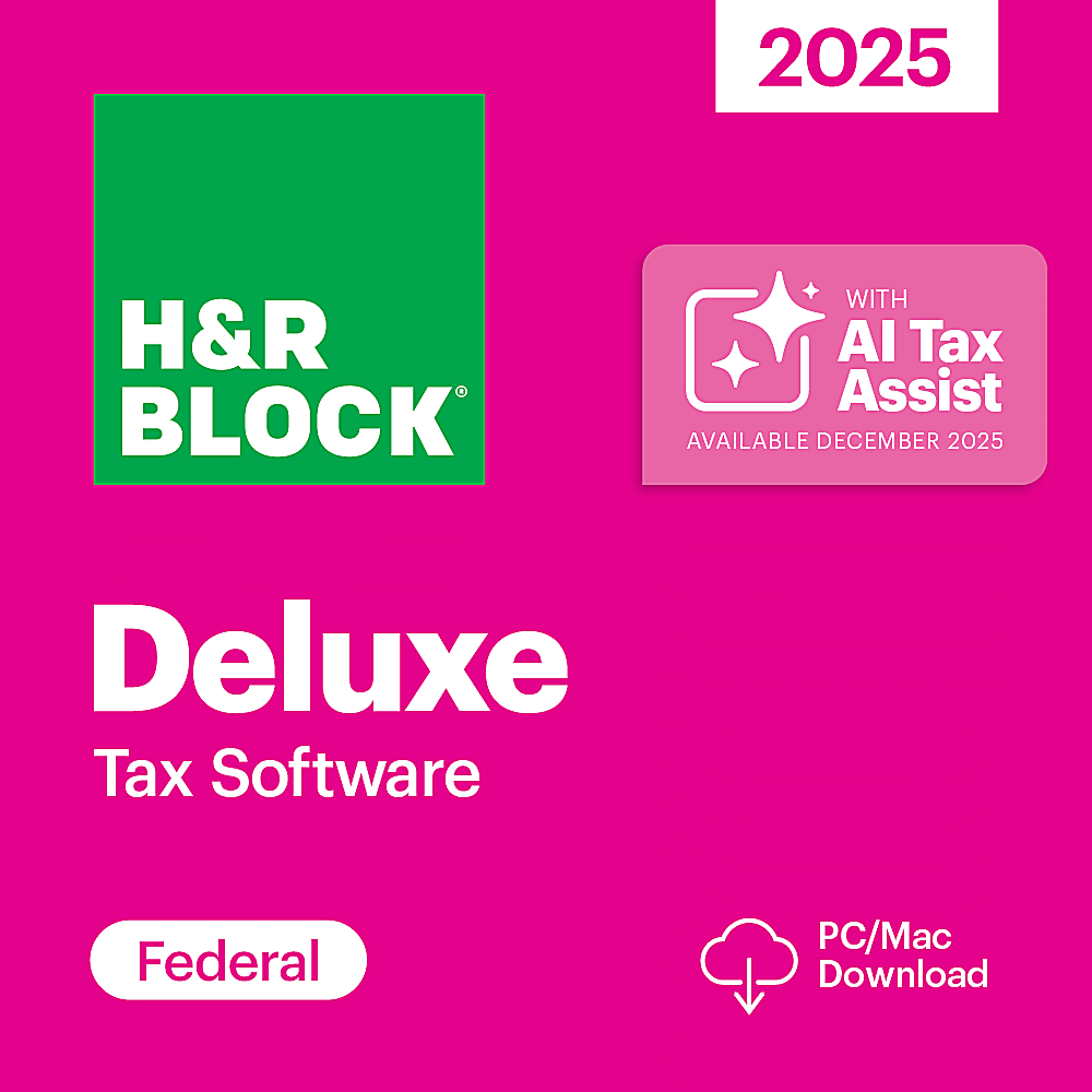 H&R Block Deluxe Tax Software, 2025, Windows/Mac, Download