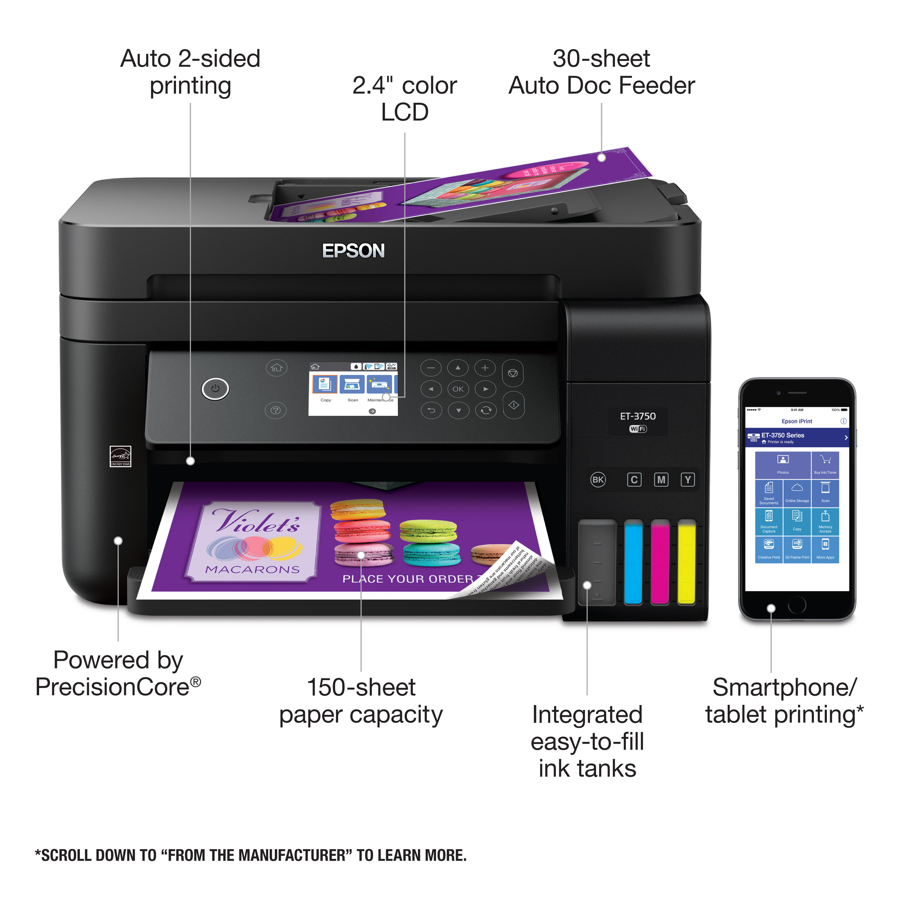 Ecotank All In One Printer Et 3750 Office Depot