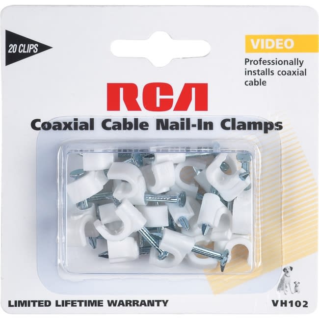 coaxial cable nail in clamps