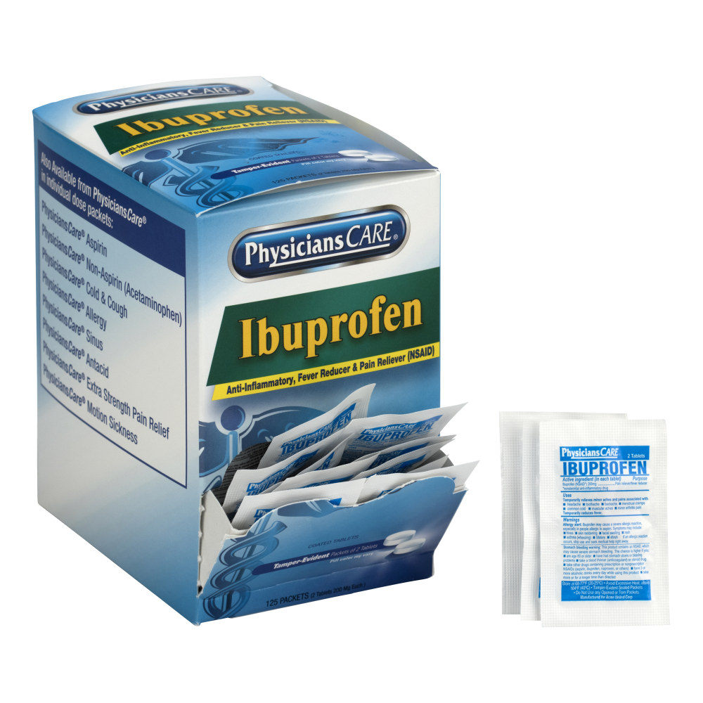 PhysiciansCare Ibuprofen Pain Reliever Medication, 2 Tablets Per