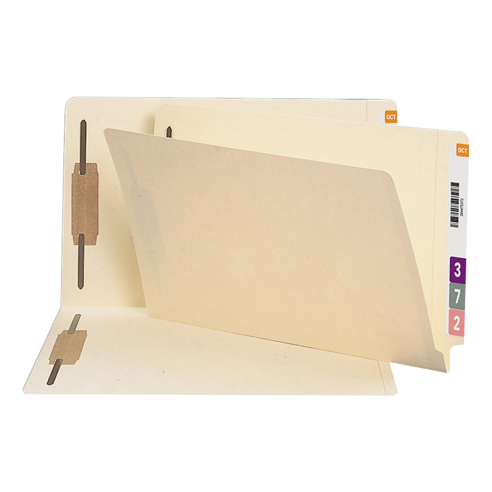 Smead® End-Tab Folders With Fastener, Straight Cut, Legal