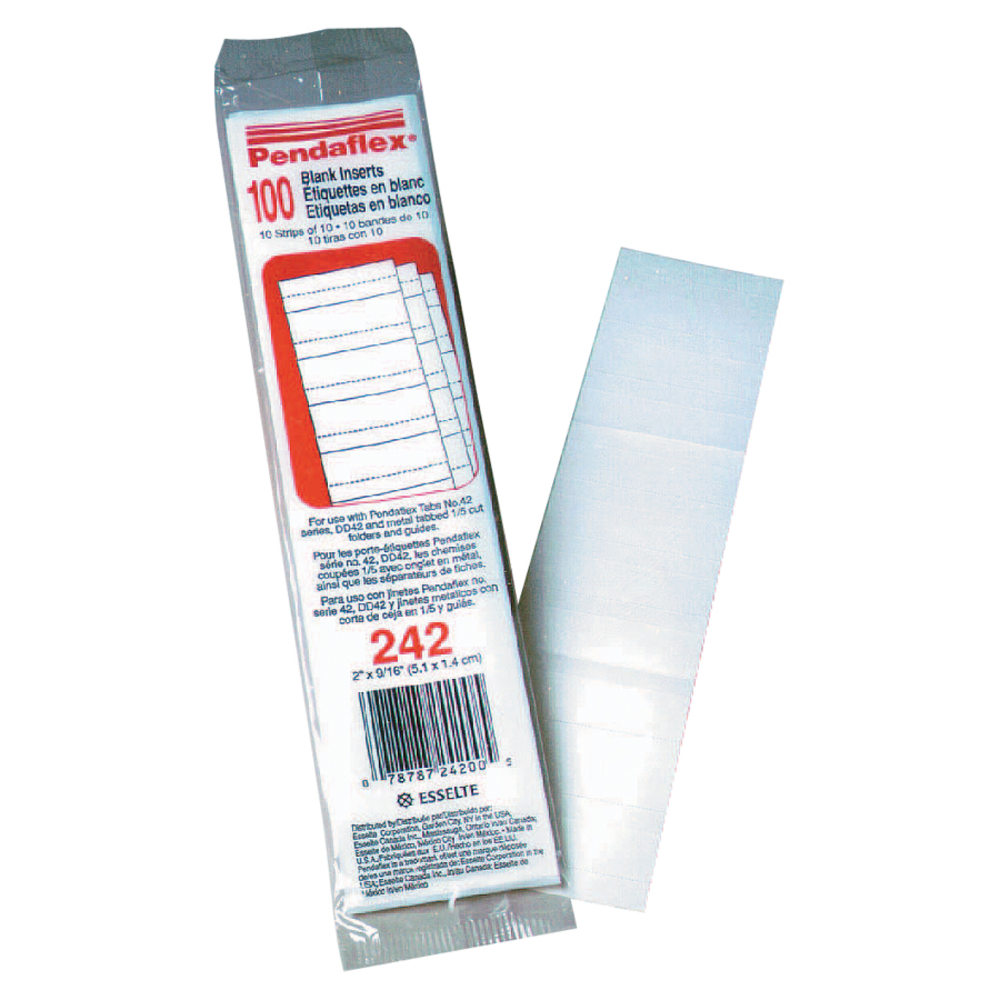 Esselte® Hanging File Folder Label Inserts, 1/5-Cut, White,