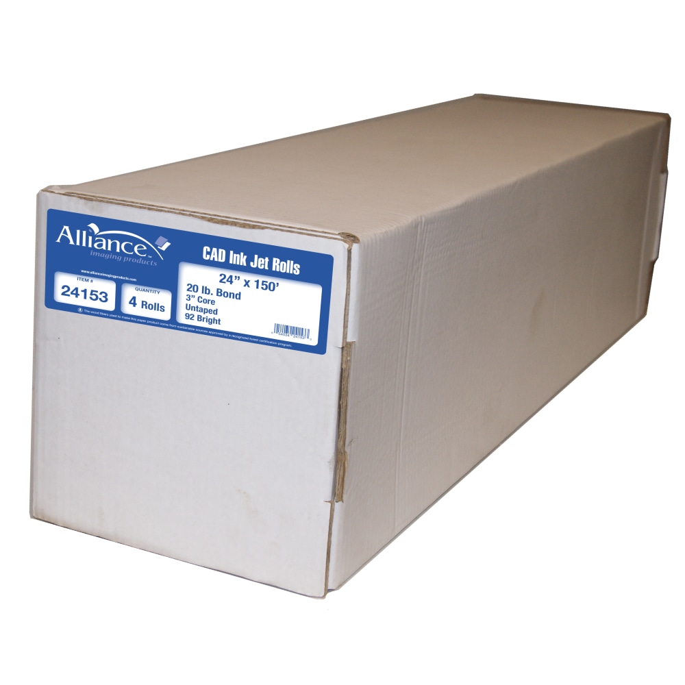 Alliance® CAD Bond Paper, 3" Core, 24" x