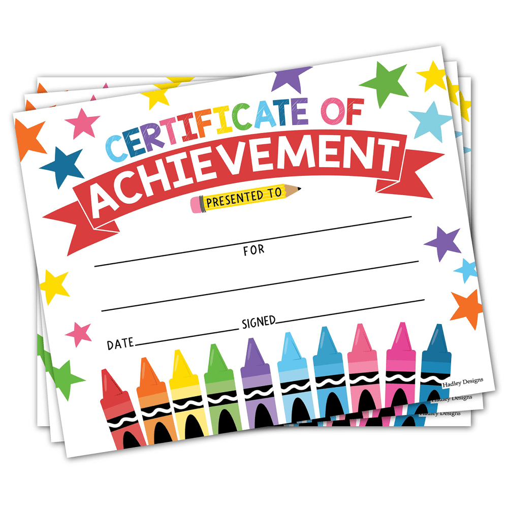 Hadley Designs Certificates For Students, 8" x 10",