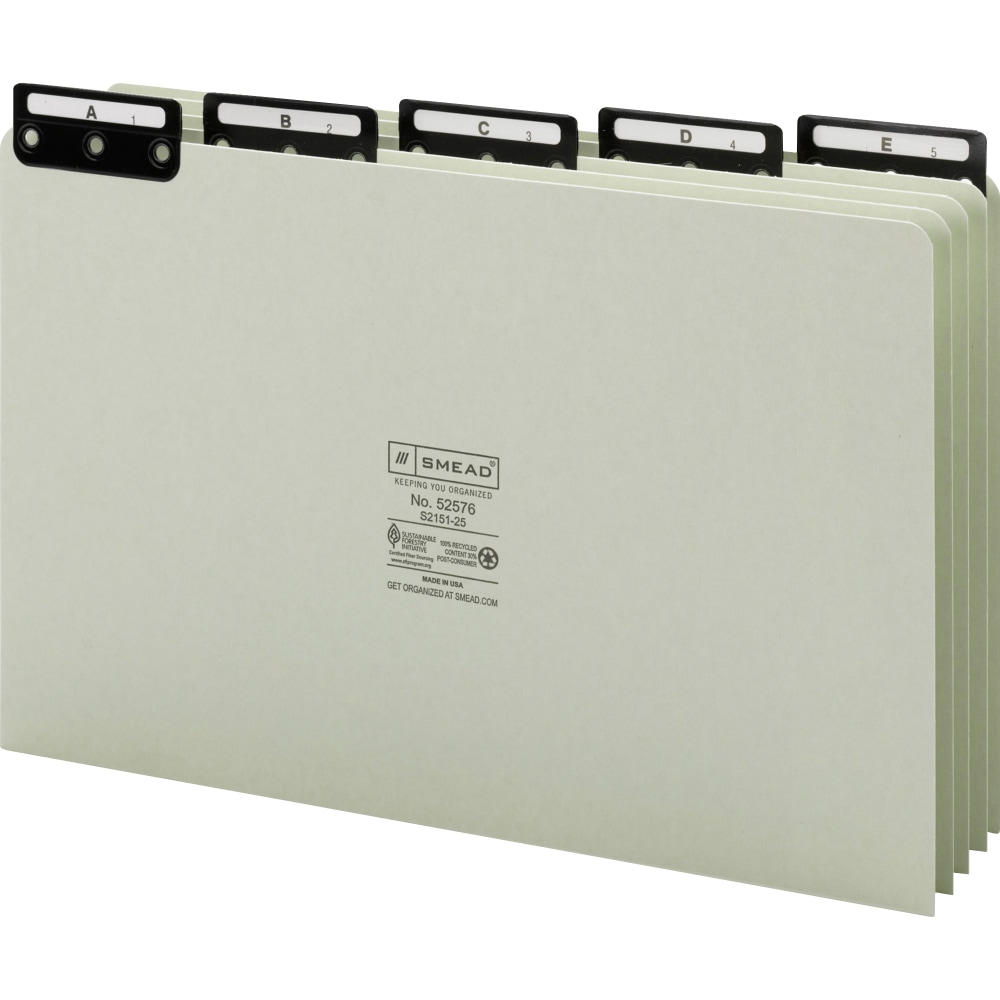 Smead® Pressboard Alphabetic File Guides With Metal Tabs,