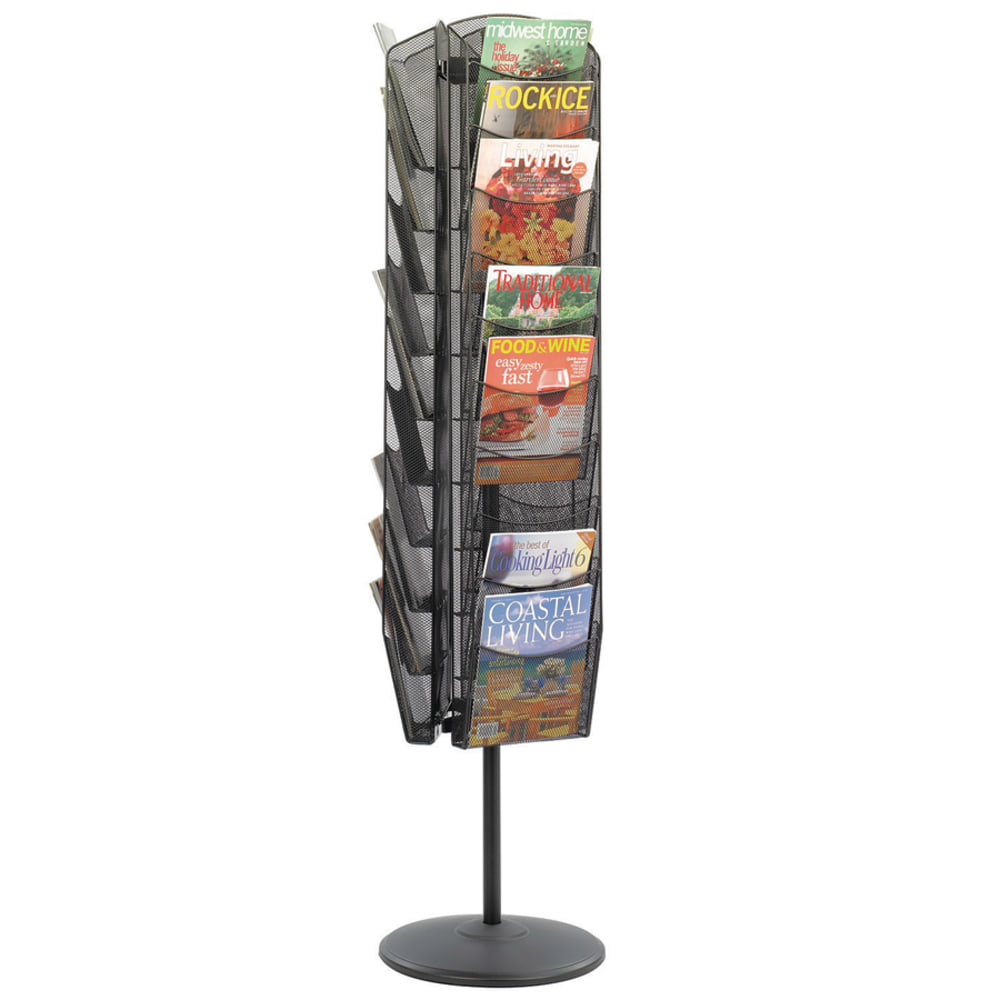 Safco® Onyx™ 30-Pocket Mesh Rotating Literature Display,