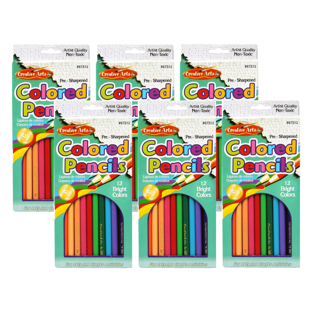 Charles Leonard Pre-Sharpened Colored Pencils, Assorted Colors, 7